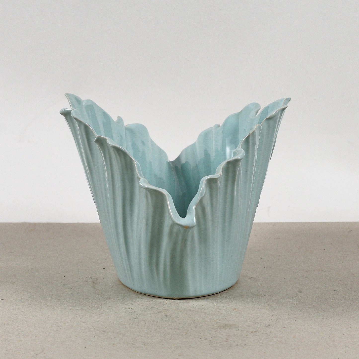 Vaso A Fiore Foglia In Ceramica Smaltata Henriette
