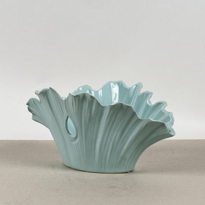 Vaso A Fiore Foglia In Ceramica Smaltata Henriette