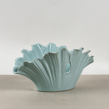 Vaso A Fiore Foglia In Ceramica Smaltata Henriette