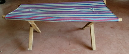 LETTINO BRANDINA DA MARE PER BAMBINI IN TESSUTO A RIGHE ITALIA 1960