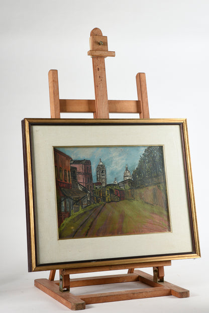 Quadro incorniciato olio su tela , Nord Europa 1980