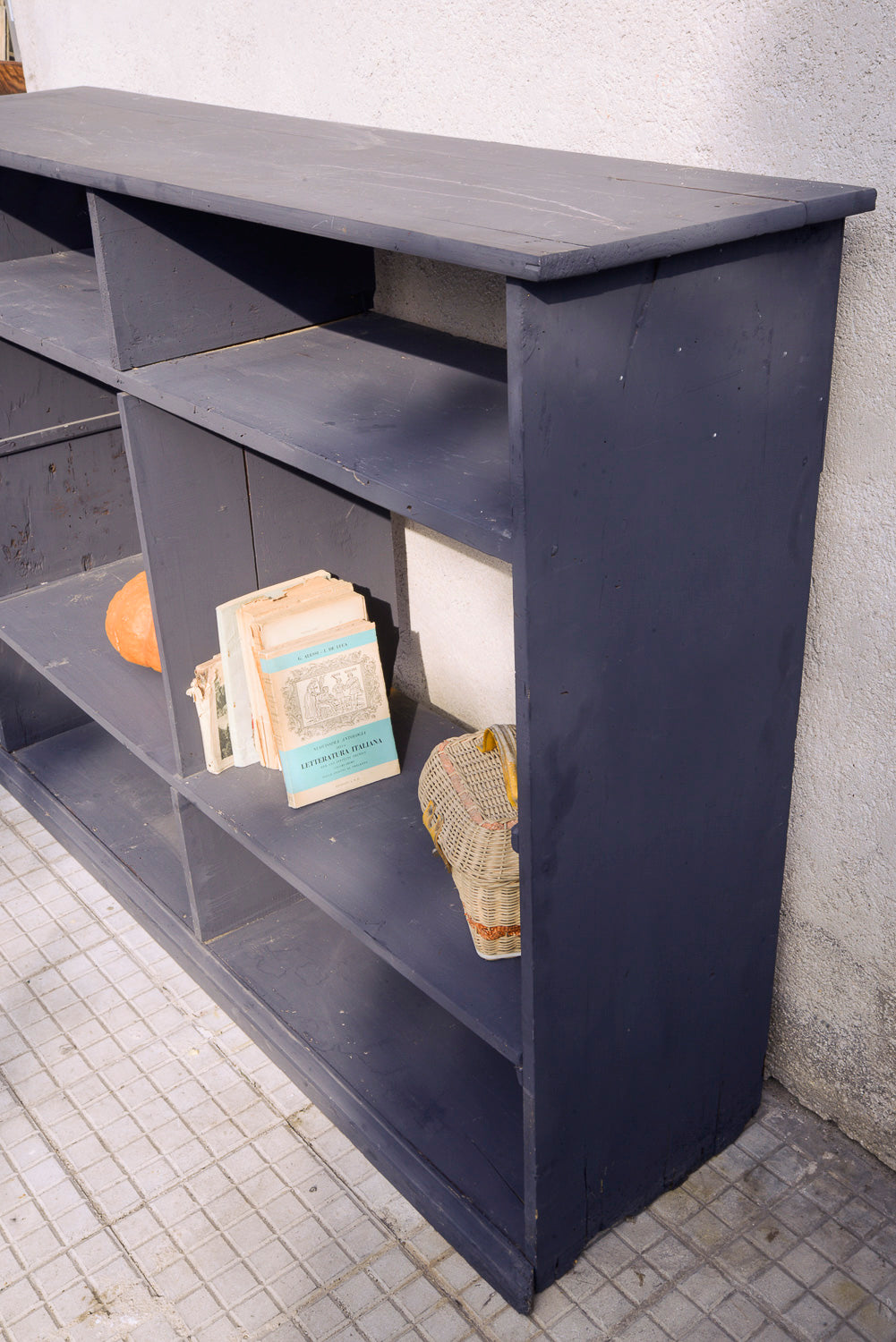 Etagere libreria in legno di abete verniciata epoca prima meta 800