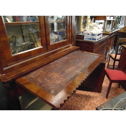 Credenza libreria in noce a due corpi Italia epoca 1800