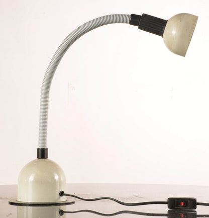 Lampada da tavolo vintage bianca, Italia, anni '80