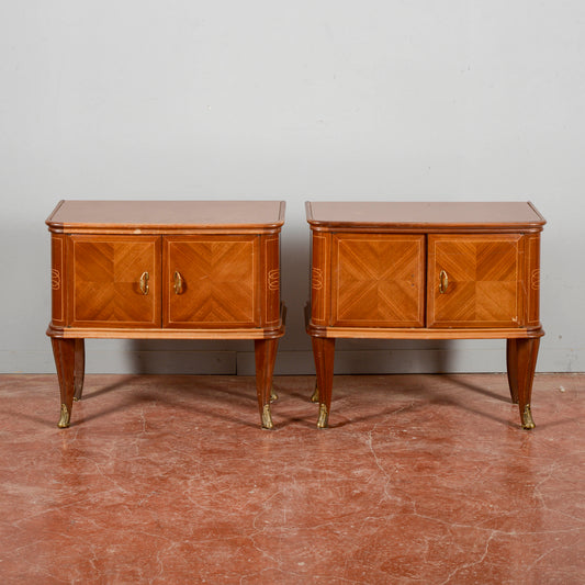 Comodini Piano Vetro Manca Maniglia Stile Paolo Buffa