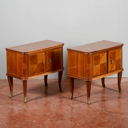 Comodini Piano Vetro Manca Maniglia Stile Paolo Buffa