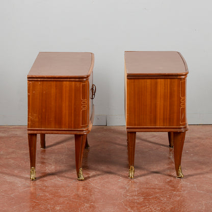 Comodini Piano Vetro Manca Maniglia Stile Paolo Buffa