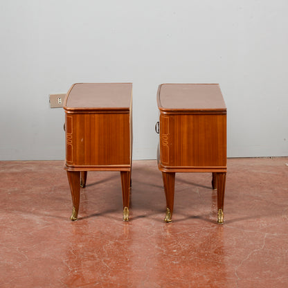 Comodini Piano Vetro Manca Maniglia Stile Paolo Buffa