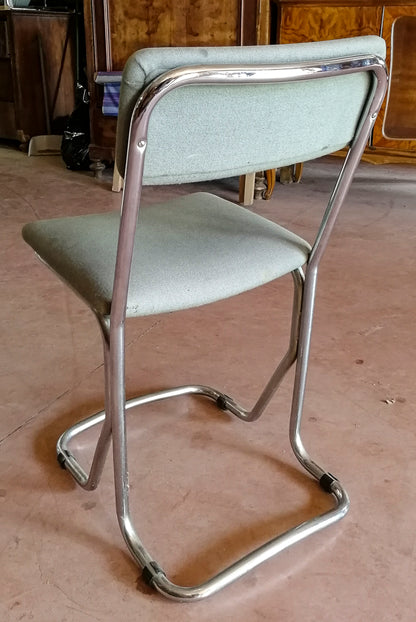 SEDIA IN METALLO SAGOMATO E CROMATO, ITALIA 1970