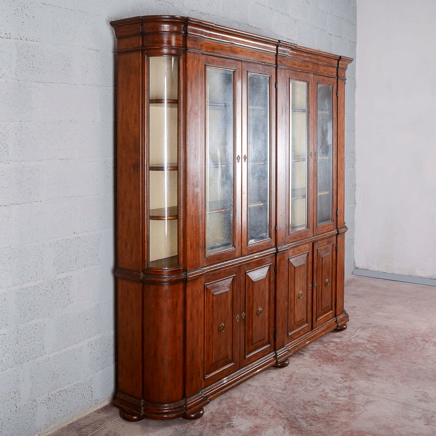 credenza vetrina libreria in noce