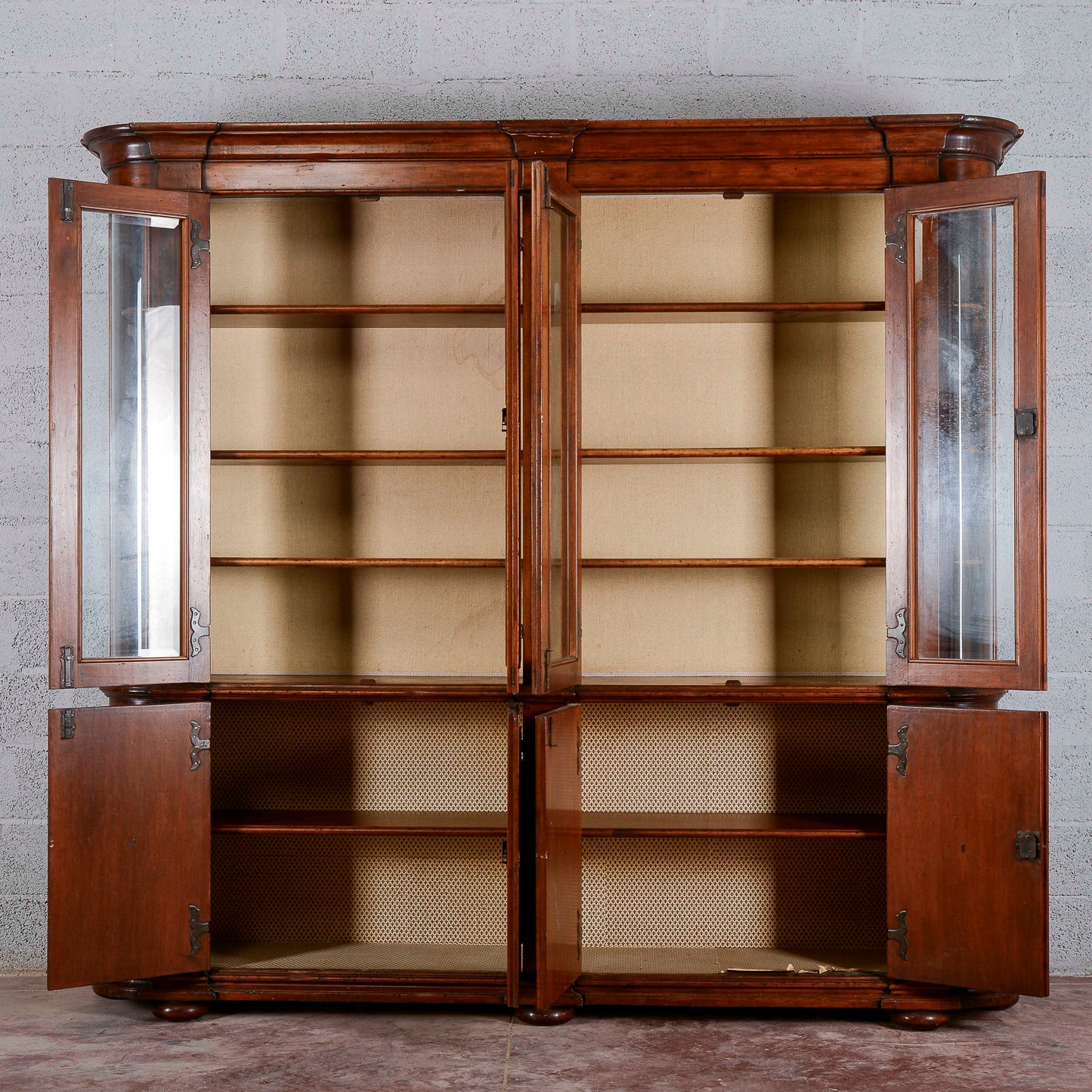 credenza vetrina libreria in noce