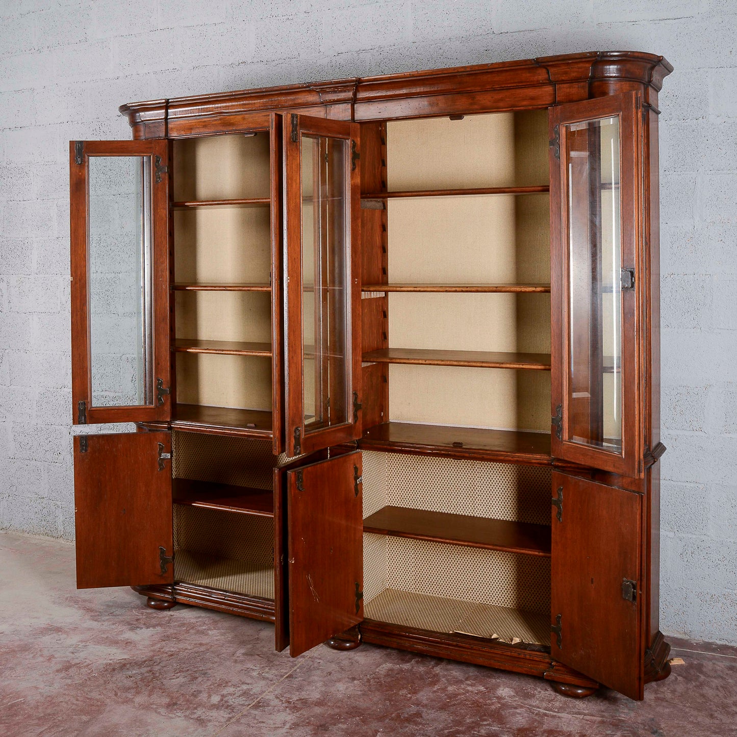 credenza vetrina libreria in noce
