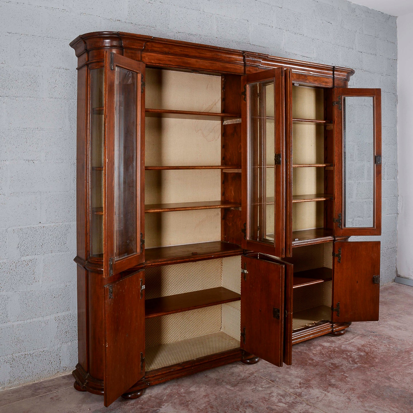 credenza vetrina libreria in noce