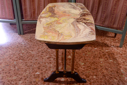 TAVOLINO CON PIANO FINTO MARMO VINTAGE ANNI 60