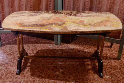 TAVOLINO CON PIANO FINTO MARMO VINTAGE ANNI 60