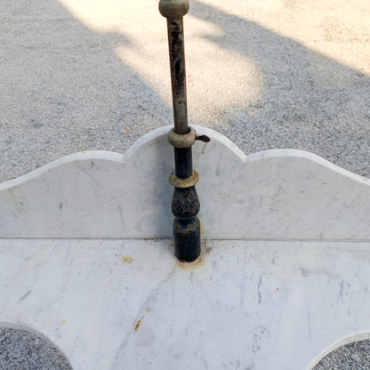 Lavabo doppio in ferro con piano marmo epoca XIX secolo