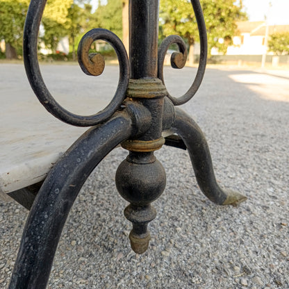 Lavabo doppio in ferro con piano marmo epoca XIX secolo