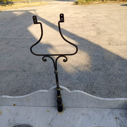 Lavabo doppio in ferro con piano marmo epoca XIX secolo