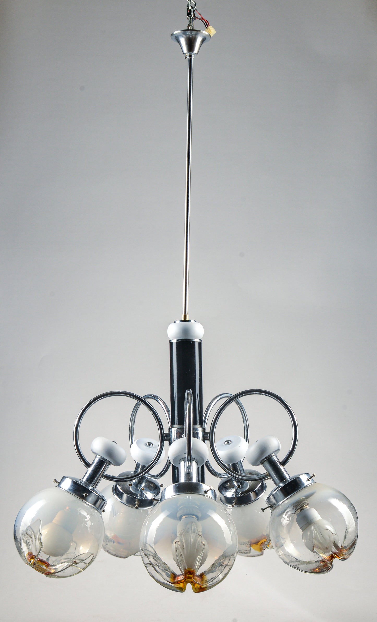 LAMPADARIO 5 LUCI MODELLO stile MAZZEGA accaio legno