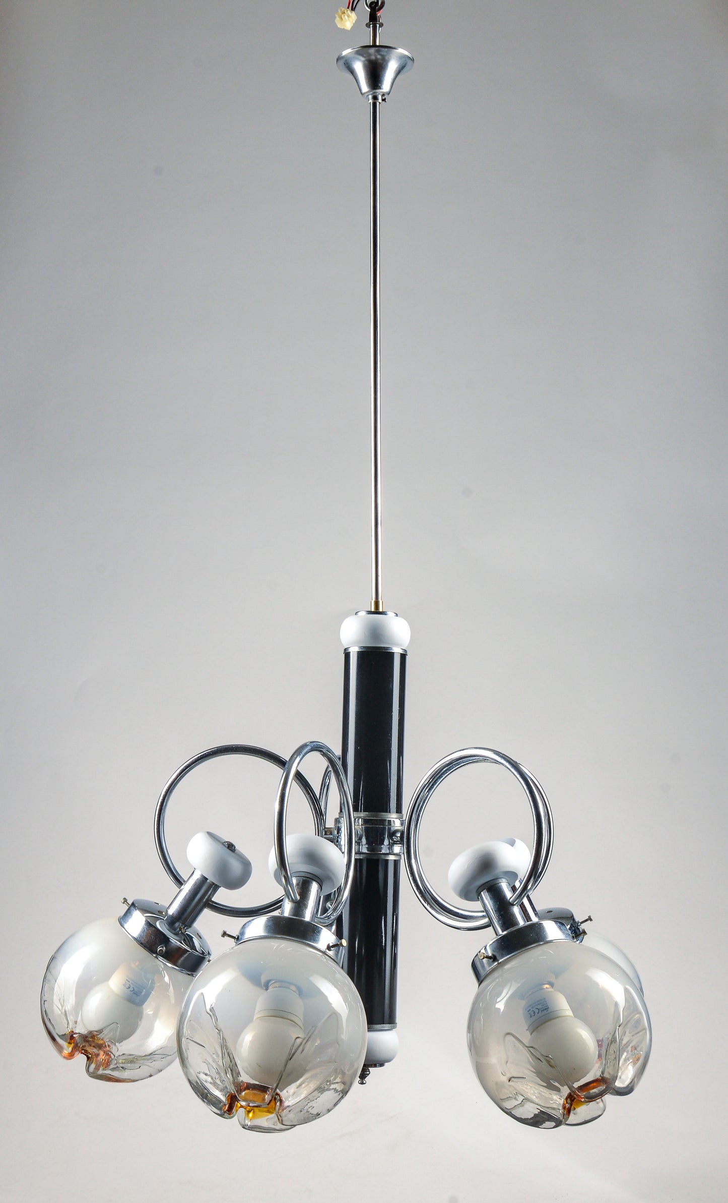 LAMPADARIO 5 LUCI MODELLO stile MAZZEGA accaio legno