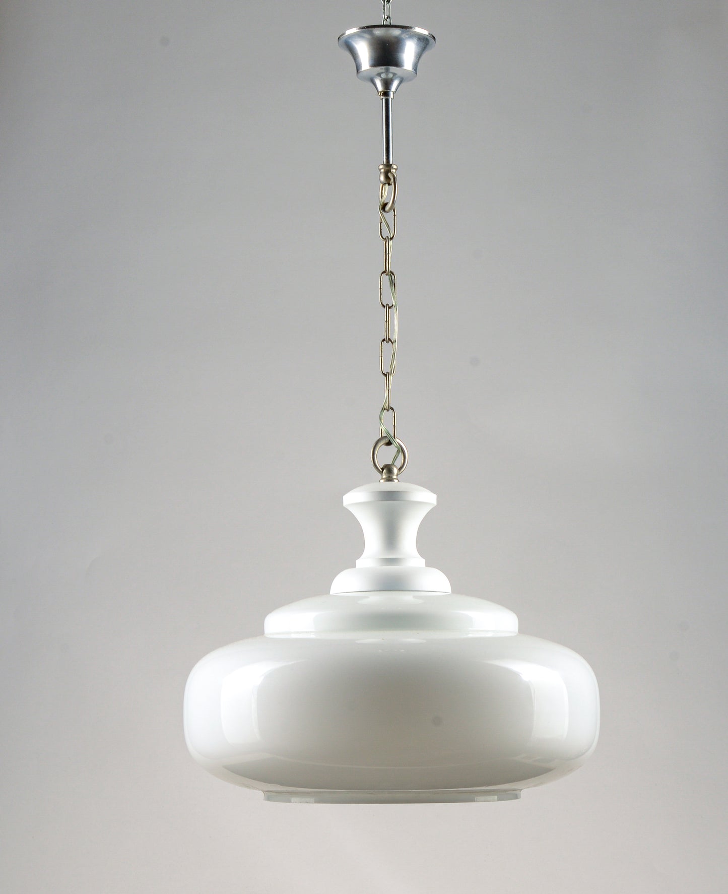 Lampadario Vintage anni 50 metallo Legno Vetro