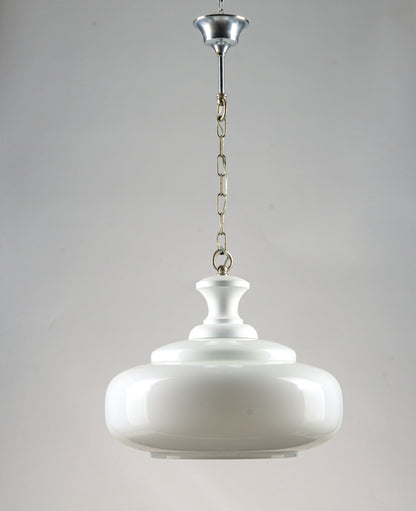 Lampadario Vintage anni 50 metallo Legno Vetro