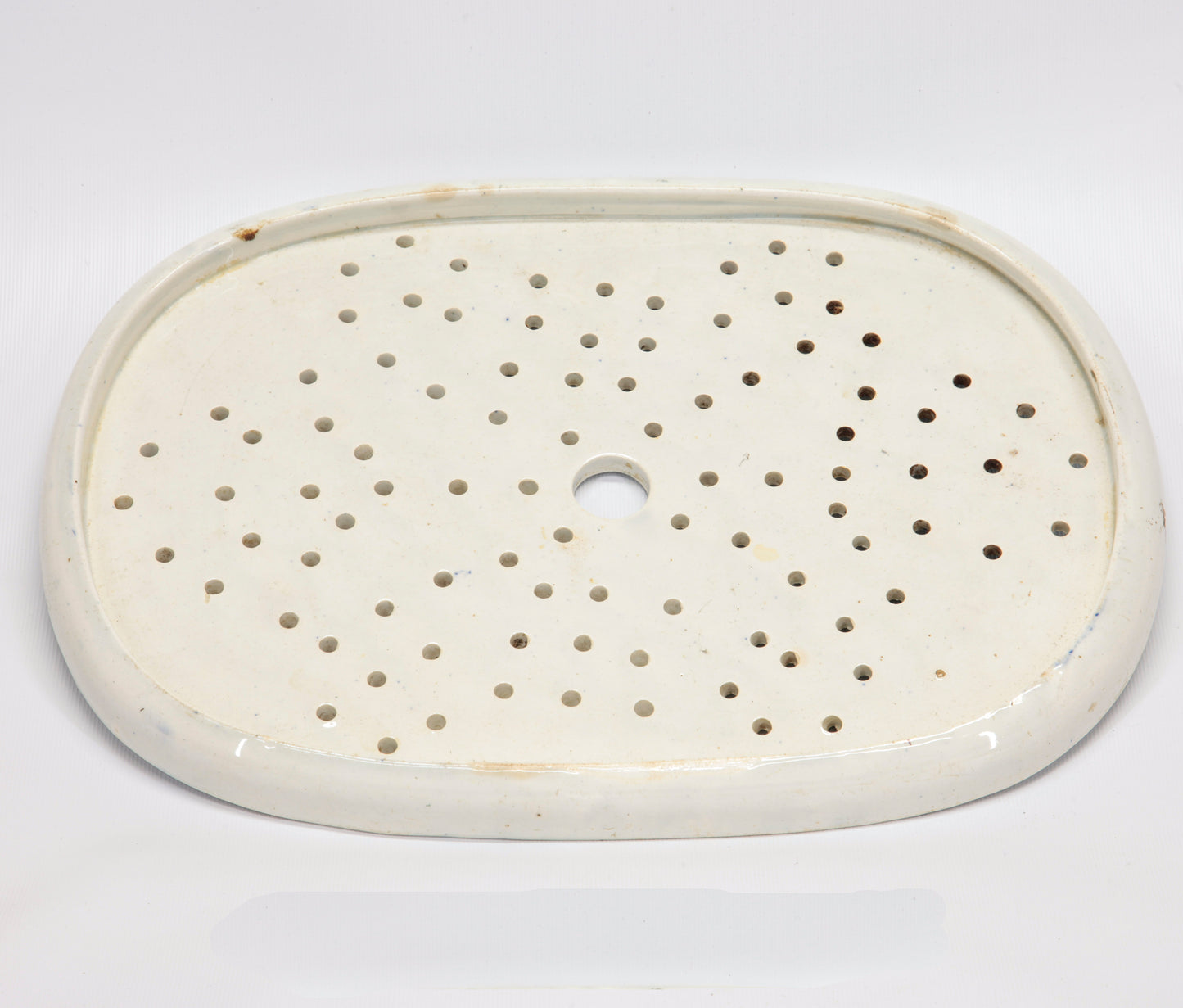 Piatto ovale sottopentola traforato in ceramica epoca fine IXI secolo