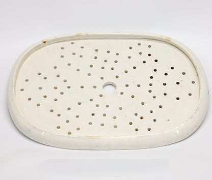 Piatto ovale sottopentola traforato in ceramica epoca fine IXI secolo
