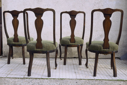 Sedie in rovere con schienale arcato Inghilterra epoca 1870 set di 4