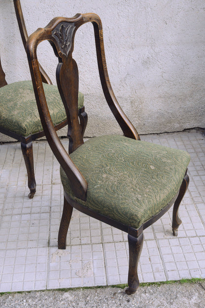 Sedie in rovere con schienale arcato Inghilterra epoca 1870 set di 4