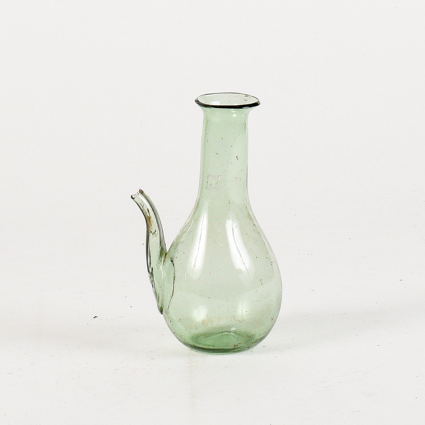 boccietta in vetro soffiato porta olio epoca 800