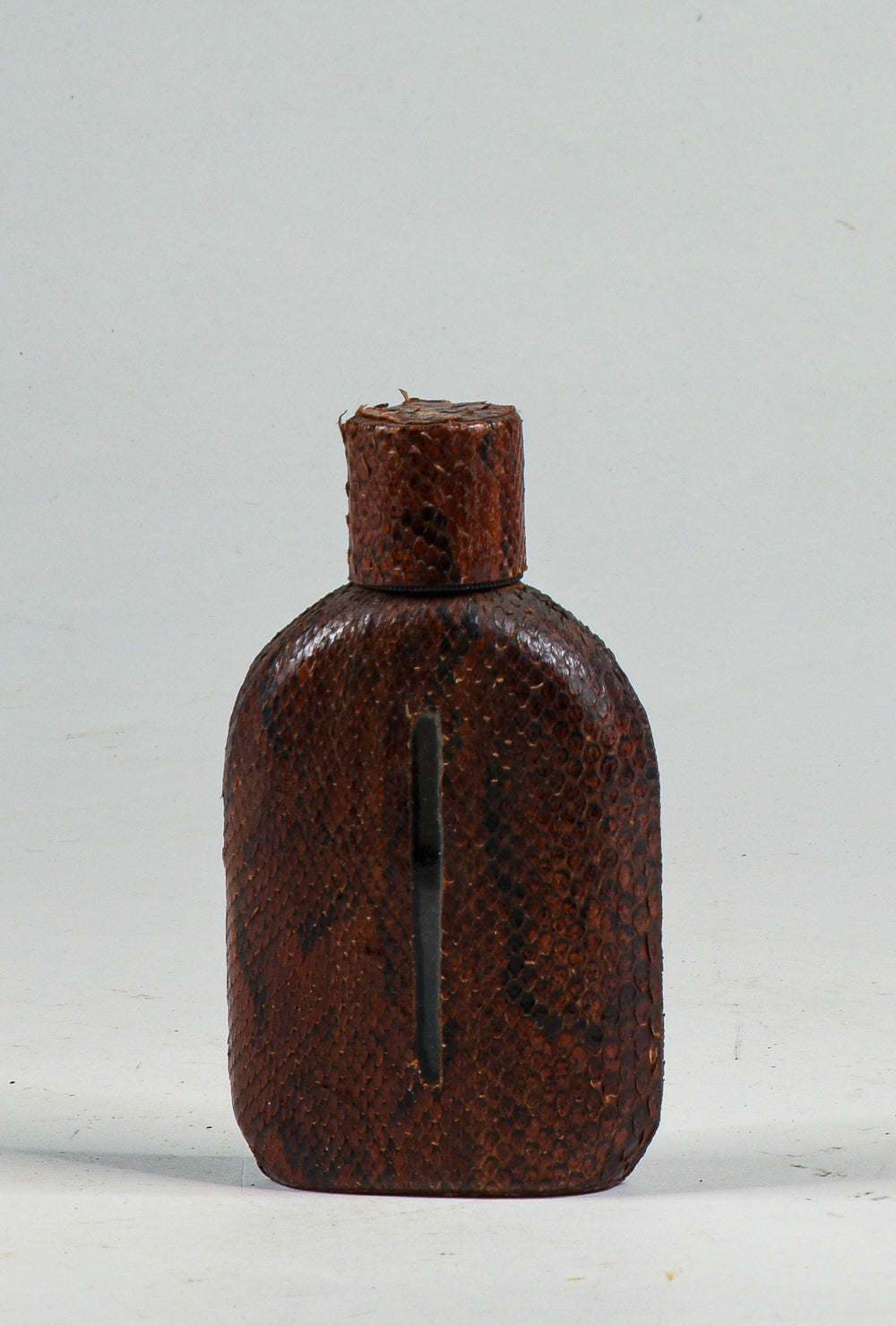 Fiaschetta bottiglia da wisky in pelle di serpente e vetro con visore quantità  fine 800
