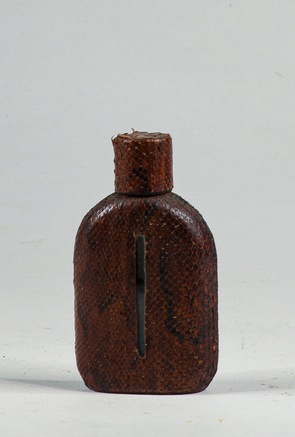Fiaschetta bottiglia da wisky in pelle di serpente e vetro con visore quantità  fine 800