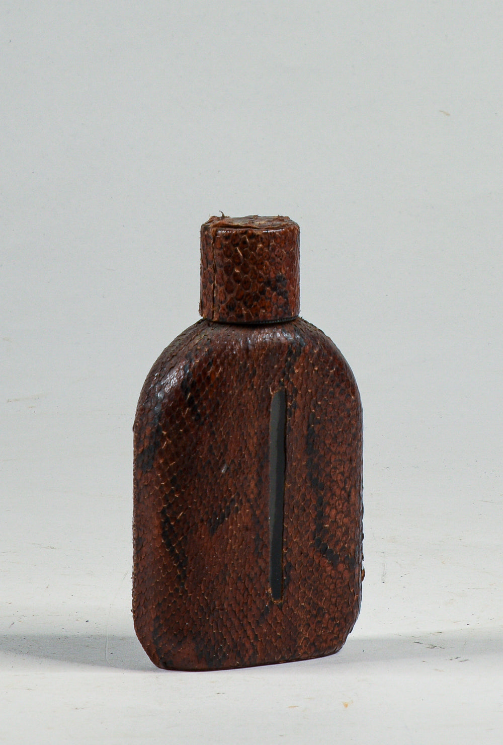 Fiaschetta bottiglia da wisky in pelle di serpente e vetro con visore quantità  fine 800