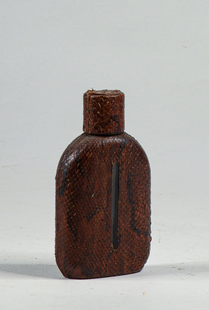 Fiaschetta bottiglia da wisky in pelle di serpente e vetro con visore quantità  fine 800