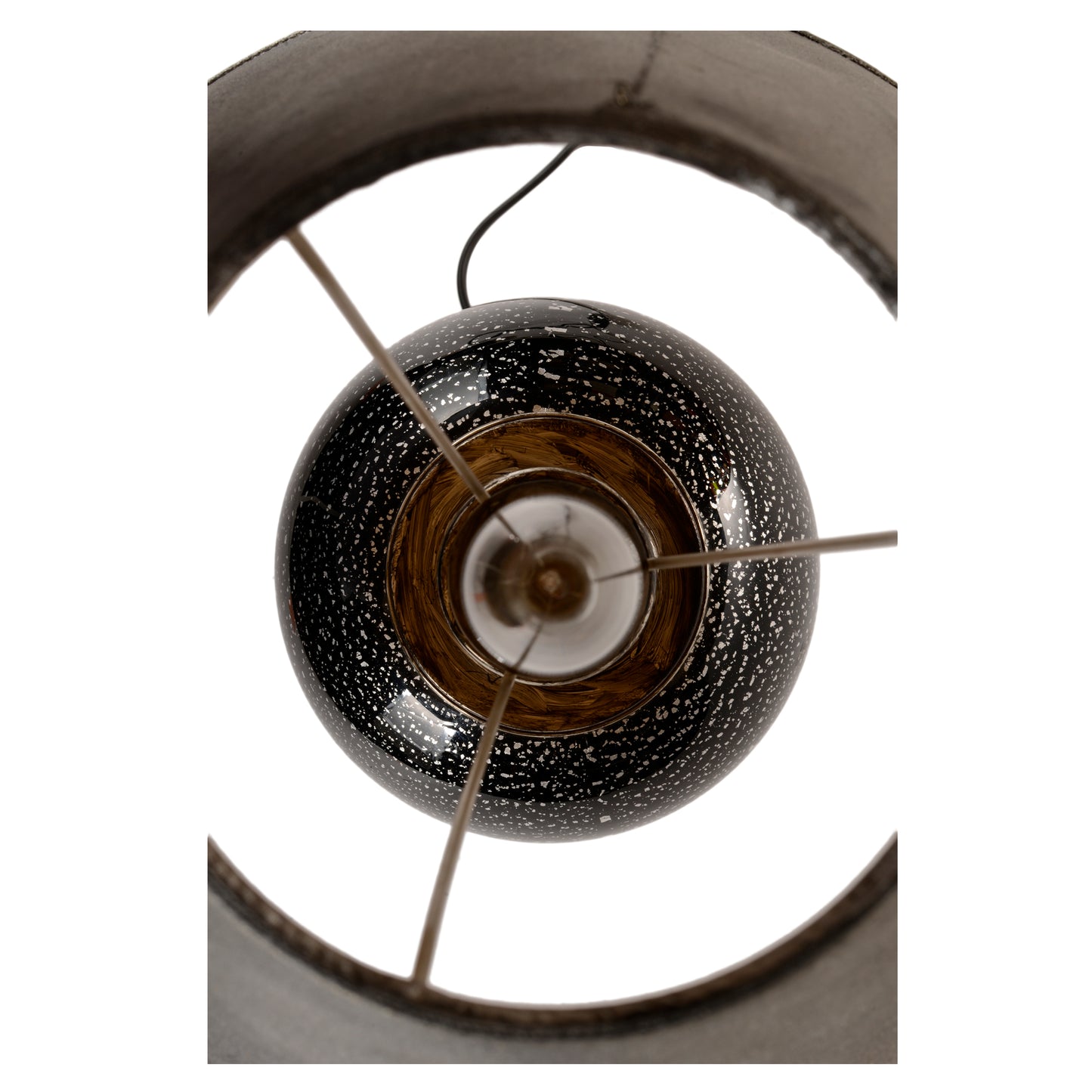 Lampada da tavolo vetro soffiato di Murano nera sfumata in argento design Italia 1980