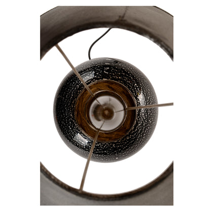 Lampada da tavolo vetro soffiato di Murano nera sfumata in argento design Italia 1980