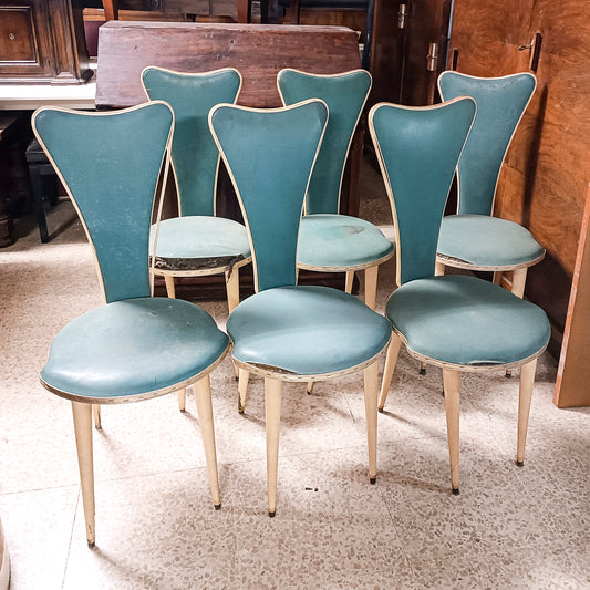 set 6 sedie Mascagni Bologna 1950 italia