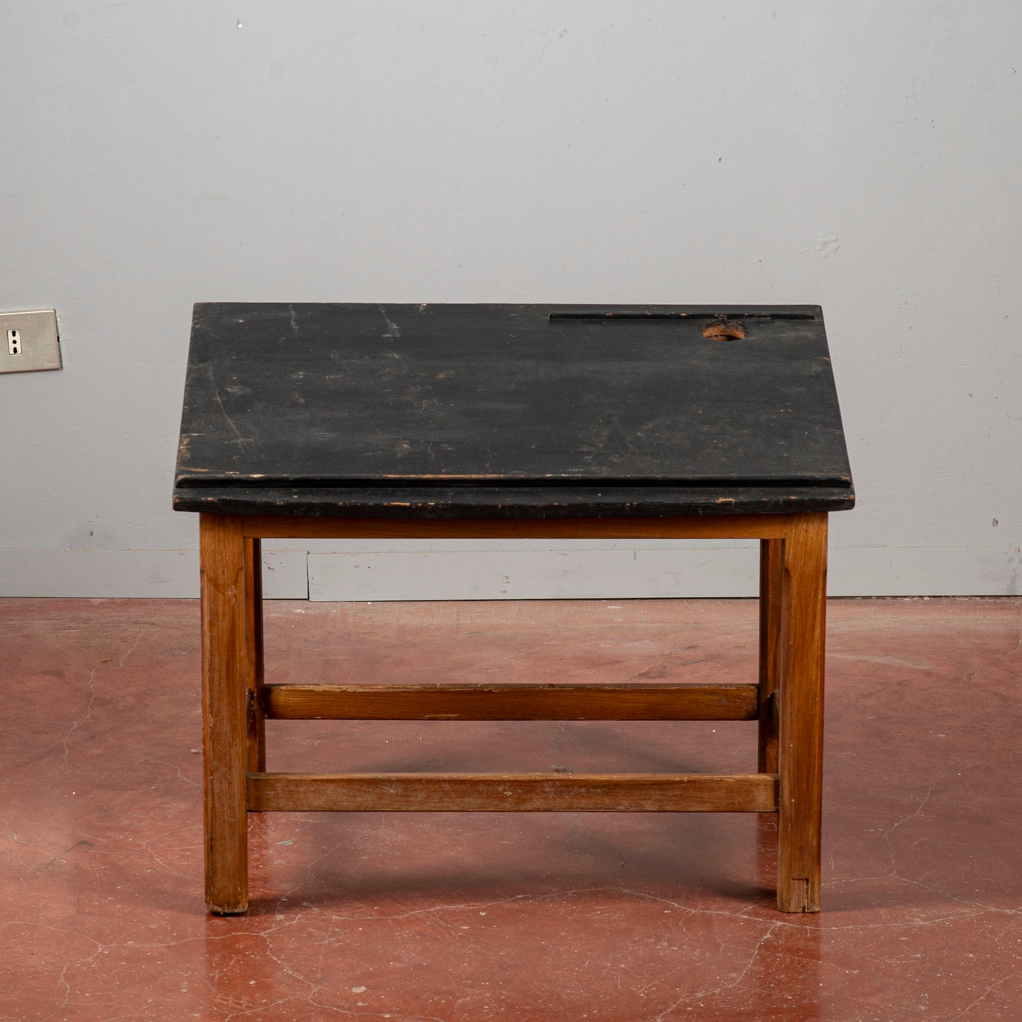 Banchetto Da Studente Scuola Legno Massello Inclinato Con Portapenne