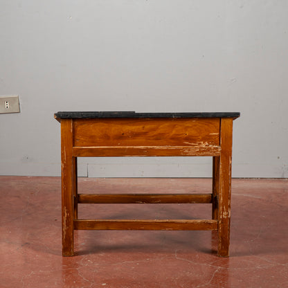 Banchetto Da Studente Scuola Legno Massello Inclinato Con Portapenne