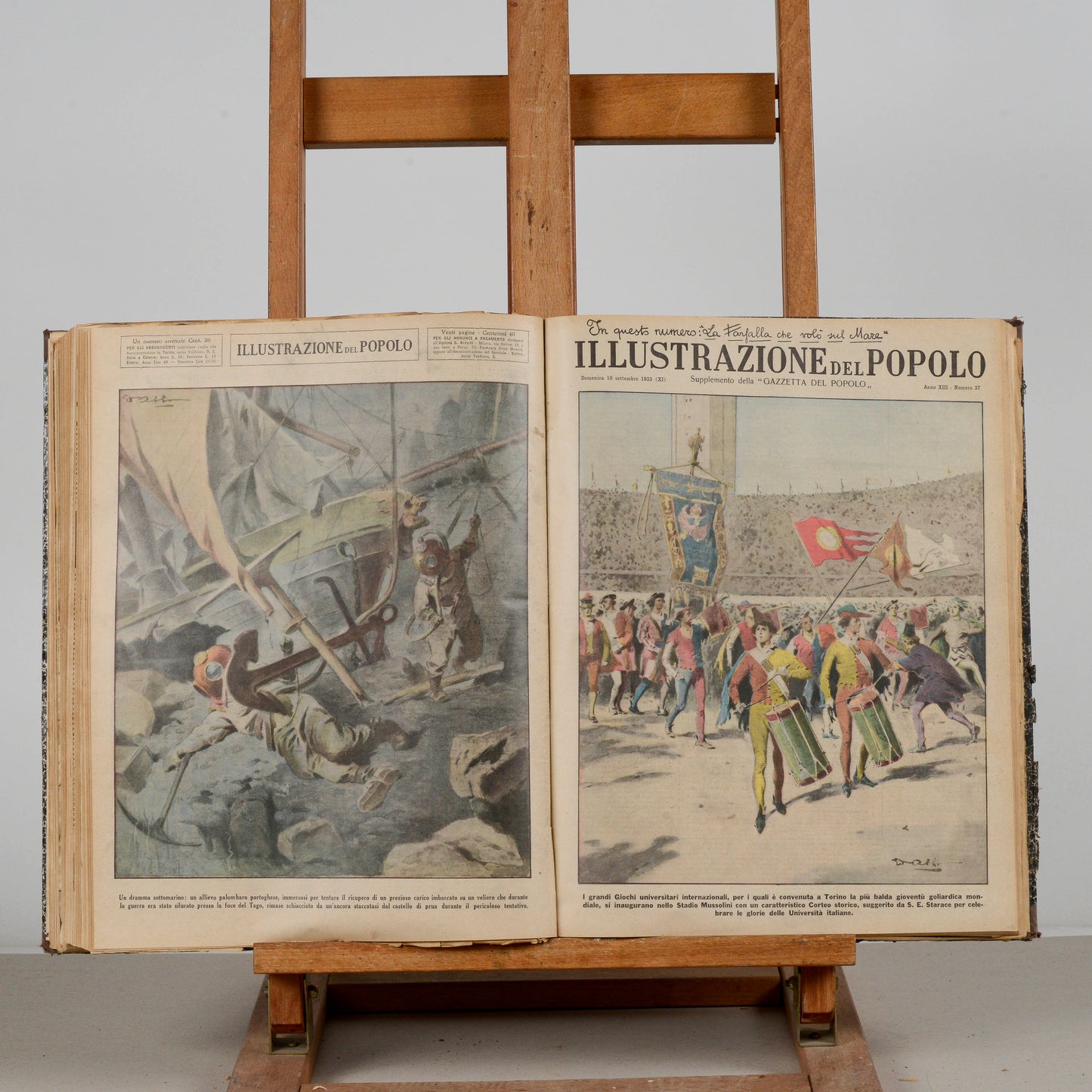 Libro raccolta del giornale rivista illustrazione del popolo 1933