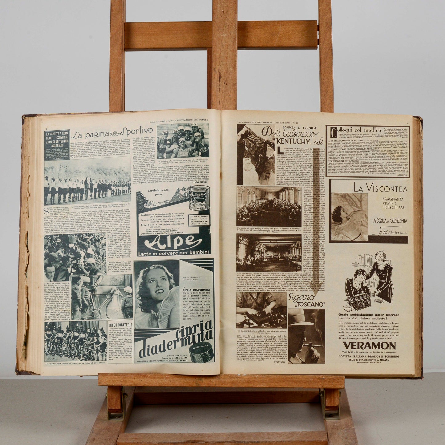 Libro raccolta del giornale rivista Illustrazione del popolo 1935-1936