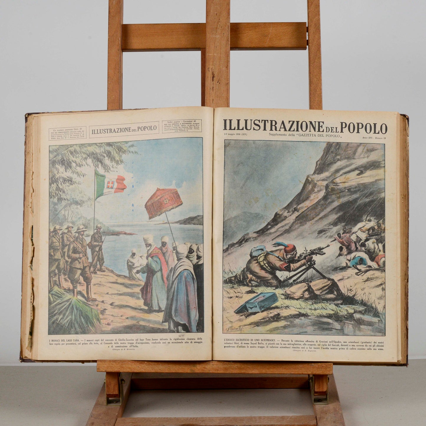 Libro raccolta del giornale rivista Illustrazione del popolo 1935-1936