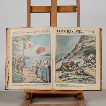 Libro raccolta del giornale rivista Illustrazione del popolo 1935-1936