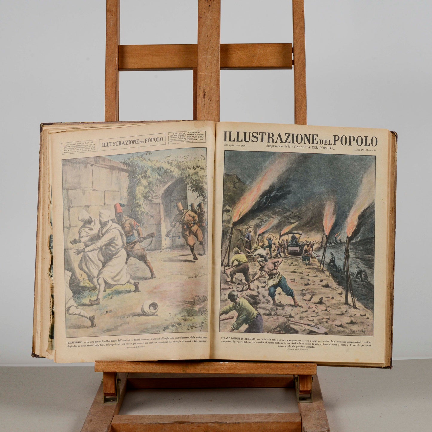 Libro raccolta del giornale rivista Illustrazione del popolo 1935-1936