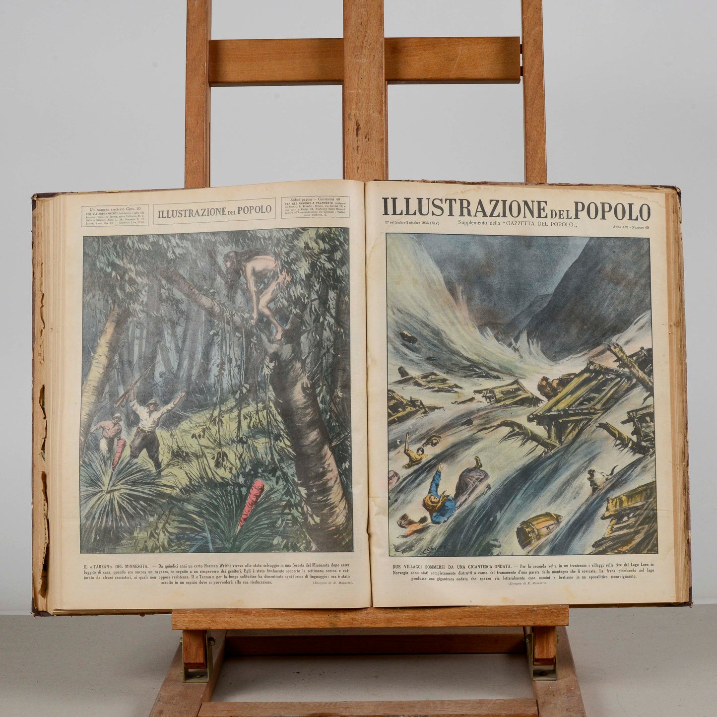 Libro raccolta del giornale rivista Illustrazione del popolo 1935-1936