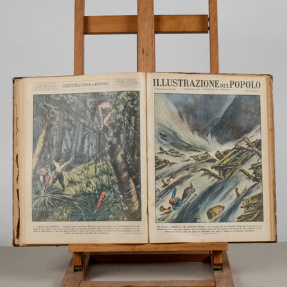 Libro raccolta del giornale rivista Illustrazione del popolo 1935-1936