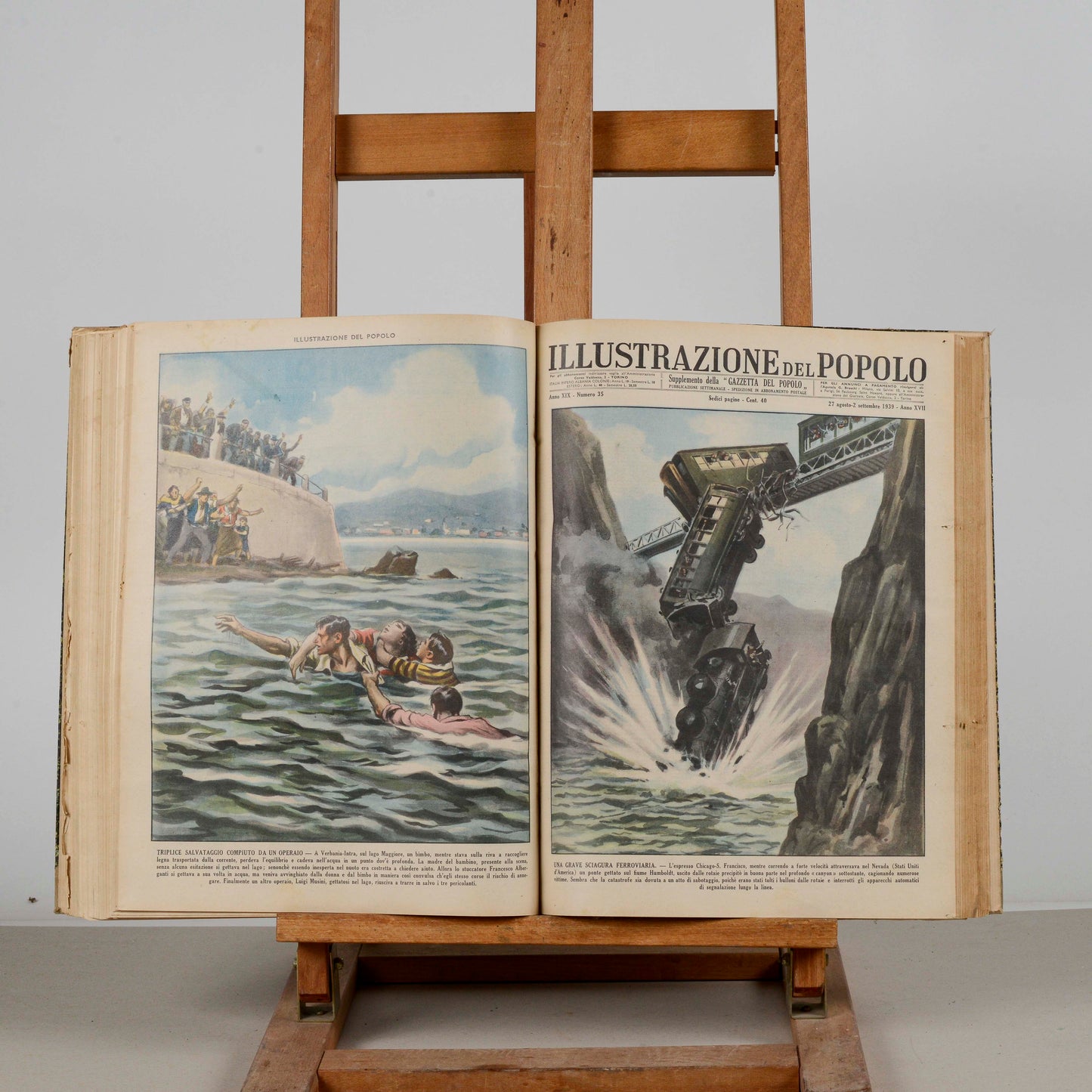 Libro raccolta del giornale rivista Illustrazione del popolo 1939