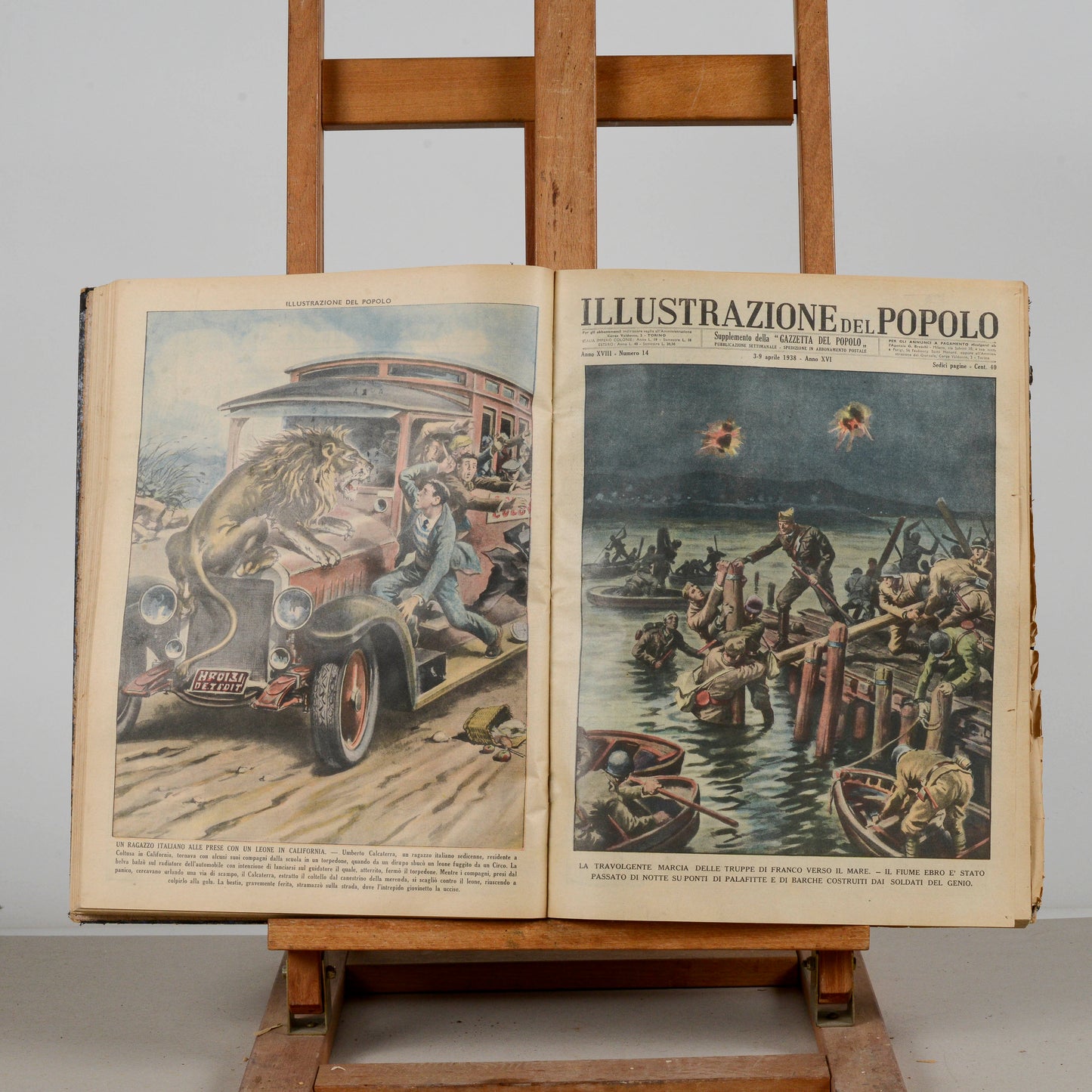 Libro raccolta del giornale rivista Illustrazione del popolo 1938