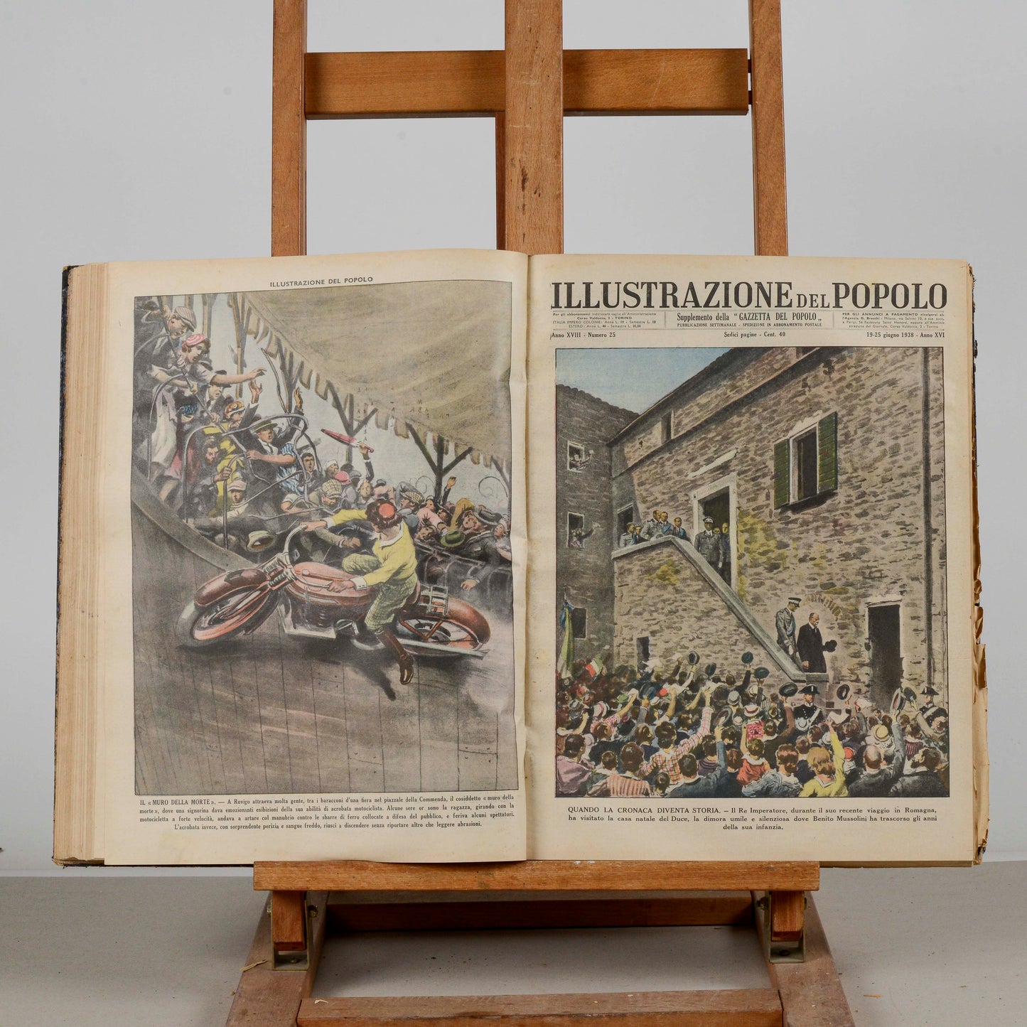 Libro raccolta del giornale rivista Illustrazione del popolo 1938